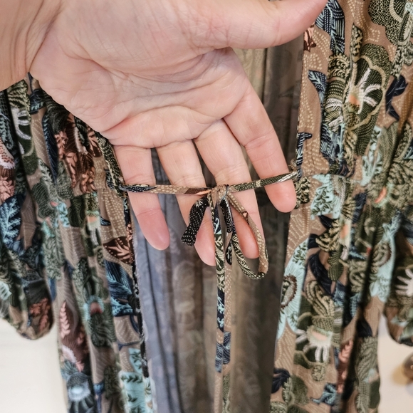 Evereve Mindy Kimono Floral Duster Maxi Tie Front Wrap Style - Picture 5 of 9